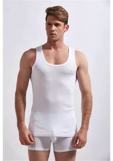 Josejuan 3'lü Erkek Atlet %100 Pamuk Ribana 3200-3'lü Beyaz