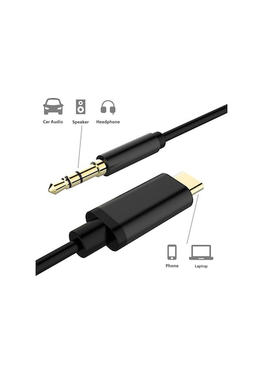 Type-c To 3.5mm Jack Aux Stereo Kablo, 1 Metre,