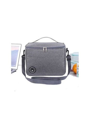 Novahub Gril Büyük Yalıtımlı Öğle Yemeği Çantası - Yetişkin Ve Çocuklar İçin - L Boy - Gri Renk - Termal Serin/sıcak Gıda Saklama Kutusu Gri