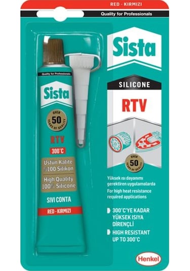 Sista Rtv Silikon Kırmızı Sıvı Conta Tüp 50Gr Kırmızı