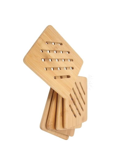 Nishev 2'li Bambu Lüx Yatay Desenli Kare Nihale