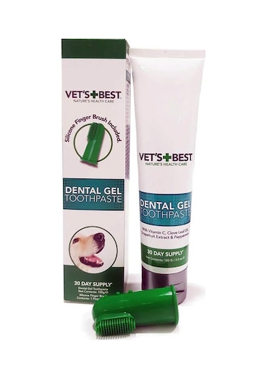 Vet's Best Aloe Vera Nane Özlü Köpek Diş Macunu 100 G + Silikon Parmak Diş Fırçası