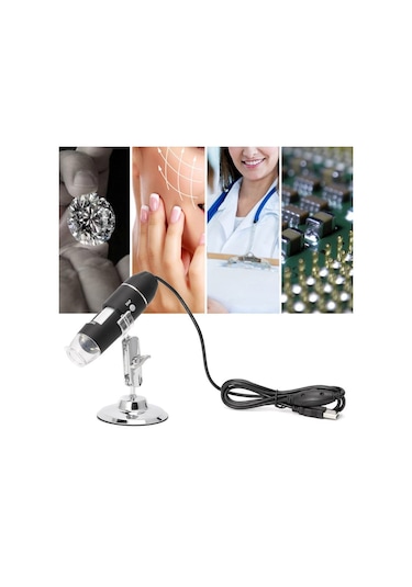 Dijital Usb Hd Cmos 8 Led Mikroskop 1600x