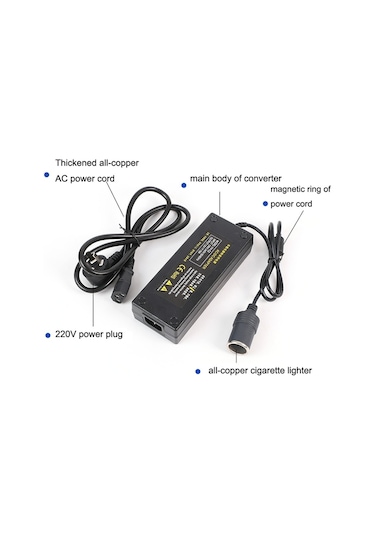 Sones 220v - 12v Güç Dönüştürücü 15a Arabadan Ev Güç Adaptörüne, Fiş Tipi: Ab Fişi