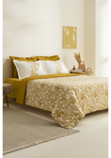 Karaca Home Orla %100 Pamuk Çift Kişilik Nevresim Takımı Sarı Sarı