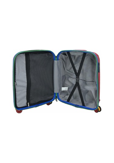 Cap Polo's Polipropilen Küçük Boy Valiz Kırmızı Bej