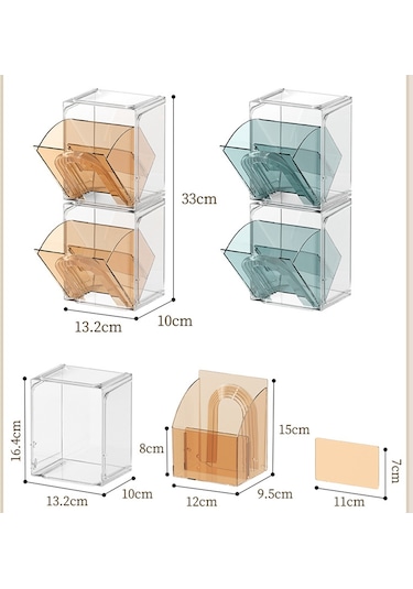 Cbtx Zy-hz013 Mutfak Kiler Ps Plastik Saklama Rafı Şeffaf Ayrılabilir Organizatör Saklama Kutusu - Pembe