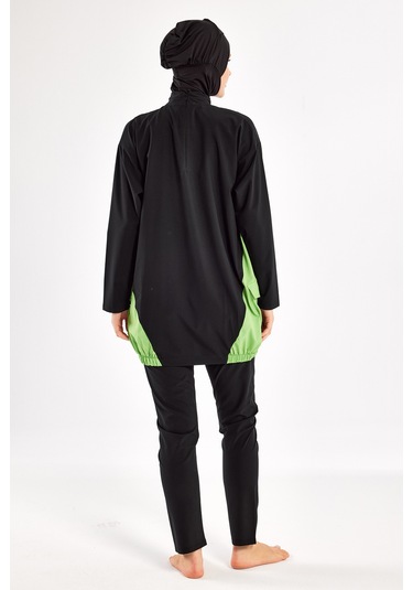Spor Likra Tam Kapalı Tesettür Mayo Selby 1204 Siyah Siyah05 Siyah