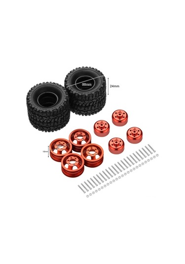 Didadodo Wpl C14/c24/b Serisi İçin 4x4 Metal Jantlı Rc Lastik Seti - 66mm Çap, 5mm Hex Kullanıcı Yorumlarına Dayalı