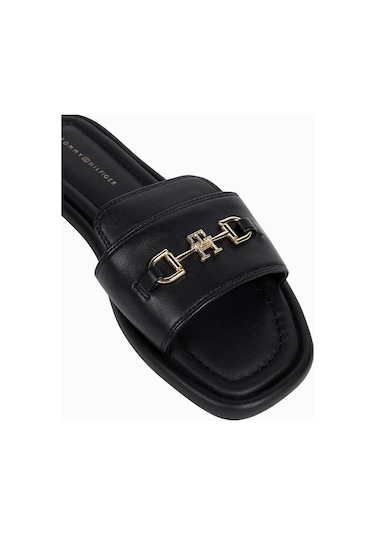 Tommy Hilfiger Leather Horsebıt Mule-7083 Black