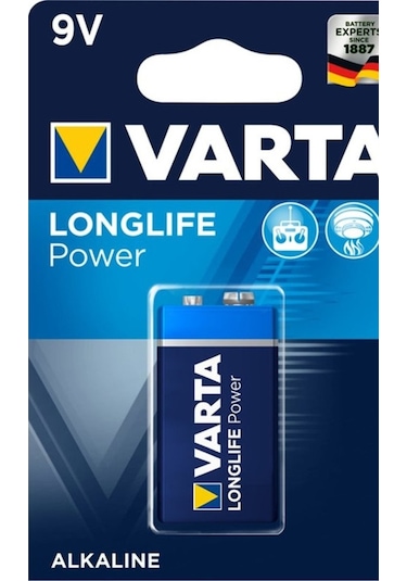 Varta Longlıfe Power 9 Volt Alkalin Pil Tekli Paket ı -92384