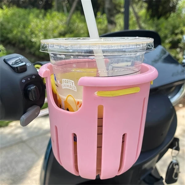 Globalbloom Pembe Sarı Aksanlı Abs Bardak Tutucu Bisiklet Scooter Tekerlekli Sandalye