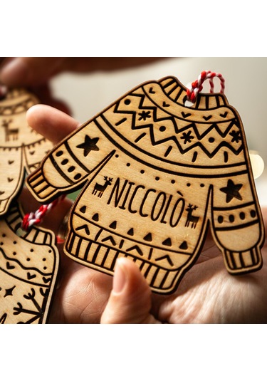 Ahşap Noel Yılbaşı Ağacı Süsü Kazak 5 Adet Noel Ağacı Süslemesi