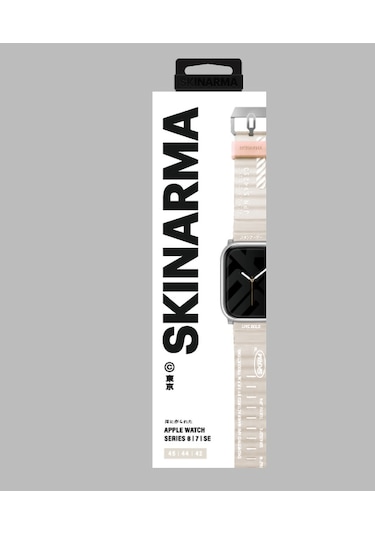 Watch 44mm Kordon Skinarma Shokku Silikon Strap Kayış Krem