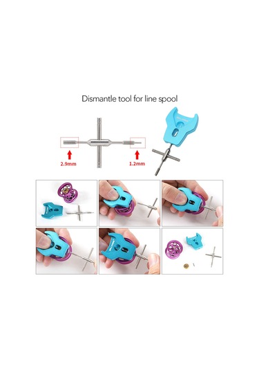 Makara Rulman Araç Kiti Alüminyum Alaşımlı Balıkçılık Reel Makara Rulman Pimi Sökücü Balıkçılık Reel Bakım Kiti