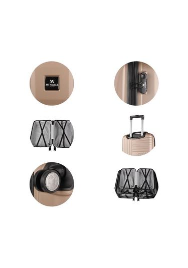 My Valice Puzzle Abs Orta Ve Büyük Boy Gold 2'li Valiz Seti Altın