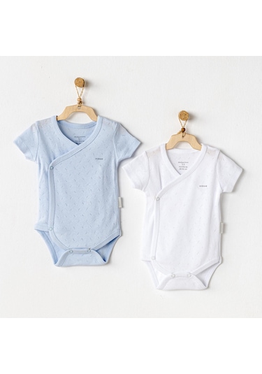 Andywawa Bebek Zıbın Body 2 Parça Ac25555 Mavi-beyaz Mavi - Beyaz