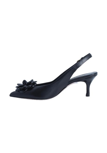 Poletto Hakiki Deri Sıyah Ayakkabı Stiletto 9841 92 V1-2524 Siyah