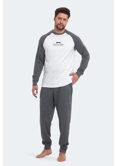 Slazenger Pascual In Erkek Pamuklu Beyaz Pijama Beyaz