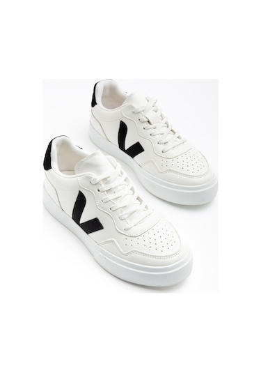 Daxtors Anka Günlük Ortopedik Kadın Sneaker Spor Ayakkabı Beyaz