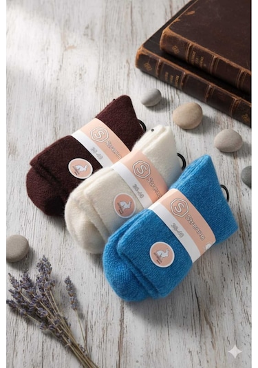 Angora Yün Çorap 3 Adet Set 2