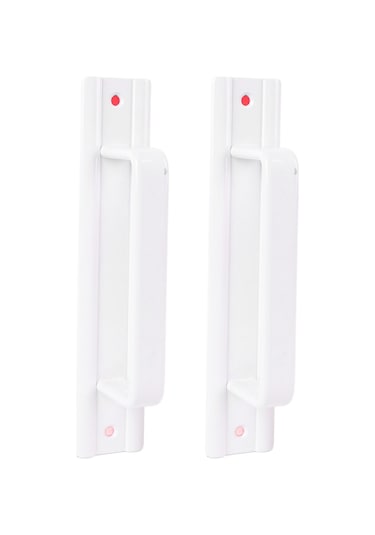 Vkemall Alüminyum Çelik Pencere Dolap Kaydırma Kapı Kolu, Delme Yok Kurulum, Modern Basit Tasarım, Beyaz, 2 Adet Beyaz