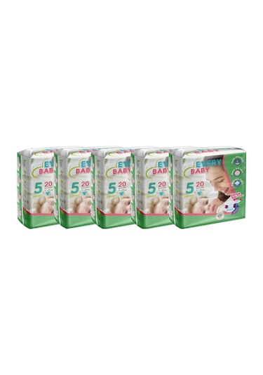 Every Baby Bebek Bezi Elastik Bantlı Sızdırma 5 Numara Maxi 100 Adet 5'li