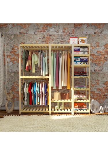 Need - Açık Ahşap Elbise Dolabı