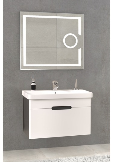 Olimpia 80 Cm Banyo Dolabi - Antrasit / Beyaz ( Boy Dolap Hariç) Çok Renkli