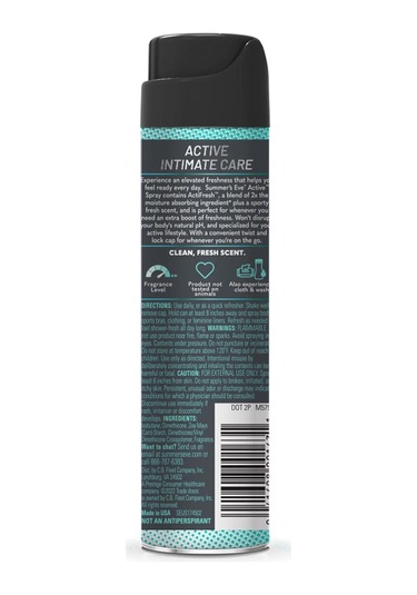 Summer's Eve Active Özel Bölge İntim Deodorant Sprey 56.7gr