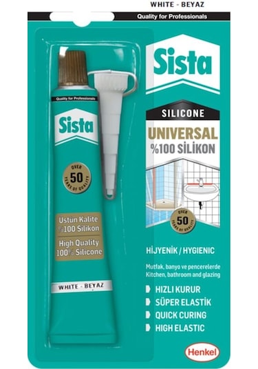 Sista Universal Beyaz Silikon Tüp 50Gr Beyaz