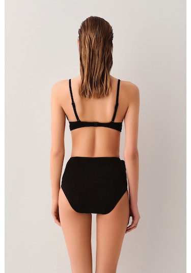 Suwen Yüksek Bel Bağcıklı Bikini Alt Sbn25120012 Siyah