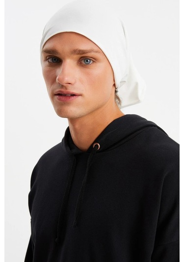 Erkek 4 Fonksiyonlu Koruyucu Pamuklu, Esnek, Terletmez, Bandana, Boyunluk, Maske - Tek Ebat / Beyaz Beyaz