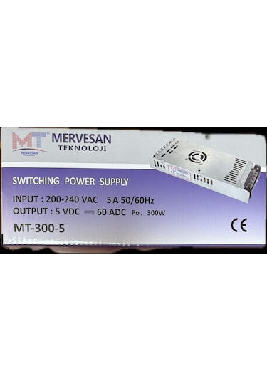 Mervesan Mt-300-5 5 Volt 60 Amper Metal Kasa Adaptör
