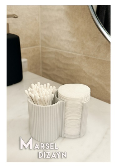 Modern Ve Şık Makyaj Organizeri - 2 Bölmeli - Beyaz Beyaz