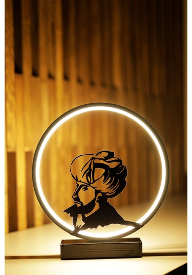 Fatih Sultan Mehmet Silüetli Metal Led Masa Lambası Tarihi Figürlü Dekoratif Gece Lambası Fatıhsultanmehmet