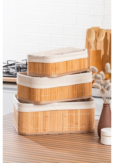 Porsima 2084 Dikdörtgen 3lü Pinterest Sepet Bambu Sepet Seti Dekoratif Banyo Mutfak Düzenleyici Organizeri Sarı
