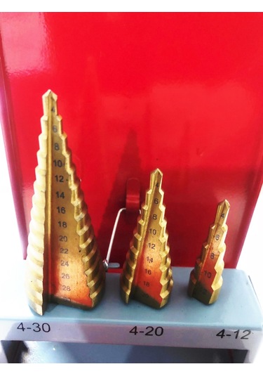 Kademeli 3 Lü Matkap Ucu Delme Panç Seti Metal Kutulu