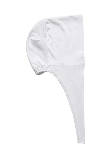 Tesettür Bone Bağcıklı Likralı Beyaz