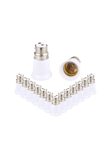 15 Adet B22 Soket Adaptörü E27'ye, Lamba Tabanı Dönüştürücüsü, Led Lambalar İçin Ampul Adaptörü