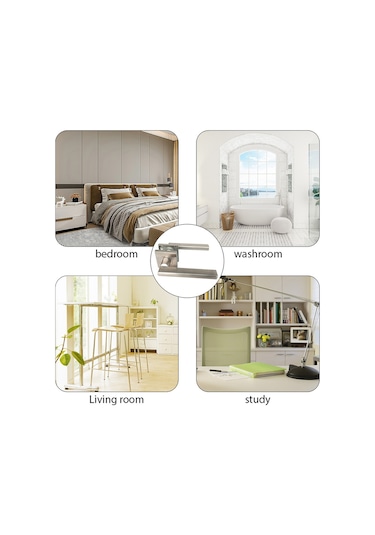 Hallow Kapı Kolu Kare Giriş Kapı Kilidi Paslanmaz Çelik 3 Gümüş