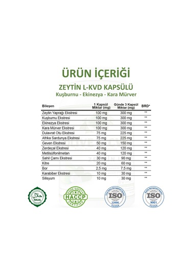Gökçek Şifa Zeytin L-KVD (Olive L-Kvd Capsule) 60 Kapsül