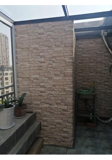 Nw46 Kahve Köpüğü Taş Kendinden Yapışkanlı Dekoratif Duvar Paneli (535049653)