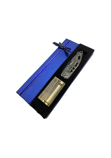 Benzinli Muhtar Model Çakmak Ve Çakı Kombini