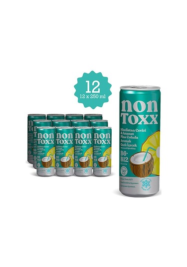 Nontoxx Hindistan Cevizi & Ananas Aromalı, Sirkeli, Gazlı İçecek 250 Ml