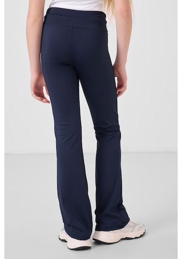 Tommylife İndigo Esnek Standart Fit Basic Performans İspanyol Paça Kız Çocuk Tayt - 75193 Indigo