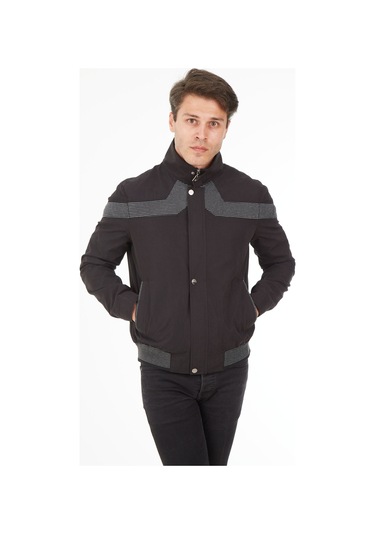 Sposo 1090 Su Itici Kumaş Regular Kalıp Siyah Erkek Mont Siyah