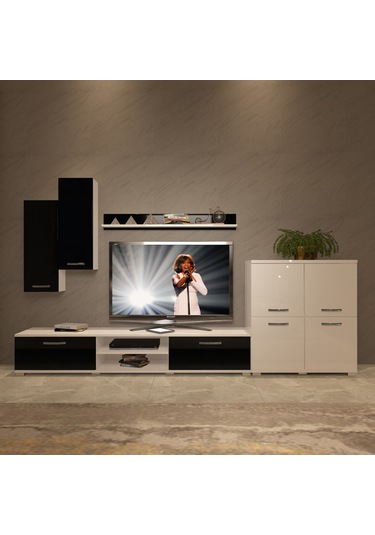 Decoraktiv Eko 6 Mdf Dvd Tv Ünitesi Tv Sehpası Beyaz - Siyah