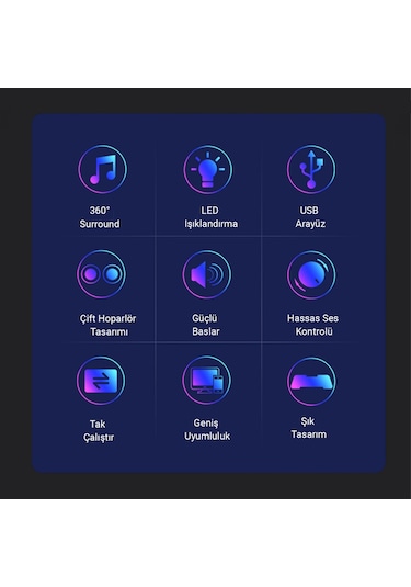 Aula N-169b Aux Stereo 2.0 Rgb Masaüstü Gaming Oyuncu Hoparlör Speaker