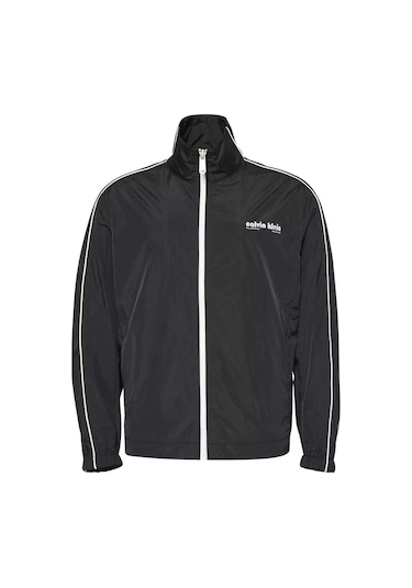Calvin Klein Erkek Dik Yaka Kolu Şeritli Track Ceket - Siyah-9200 Black Calvin Klein Erkek Dik Yaka Kolu Şeritli Track Ceket - Siyah-9200 Black